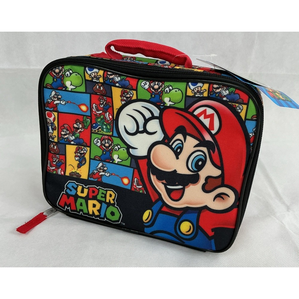Nintendo Super Mario Insulated Lunch Box Bioworld Multicolor Soft Bag NWT